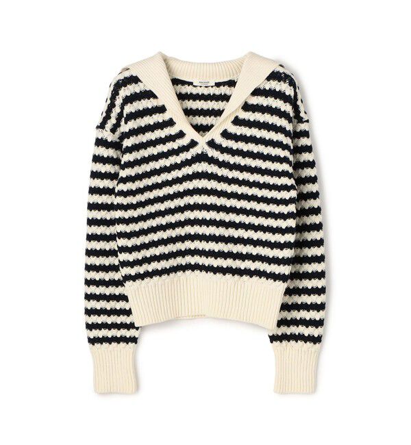 MACPHEE「ハイブリットケーブル セーラーカラープルオーバー」|ニット・セーター|