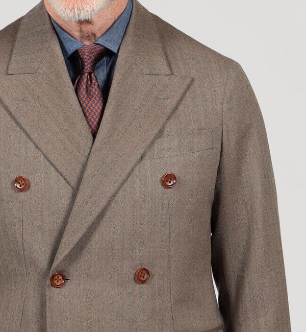 TOMORROWLAND MENS「ウールヘリンボーン ダブルブレステッド6Bジャケット」|テーラードジャケット|