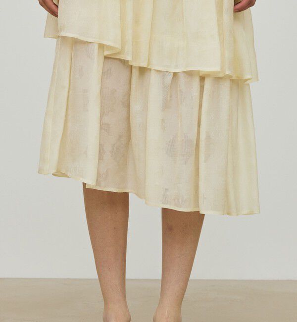 DES PRES「ムービングシャドウ ジャガード ティアードスカート」|スカート|