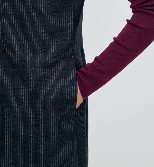 TOMORROWLAND collection「シングルトラックストライプ アシンメトリードレープワンピース」|ワンピース|