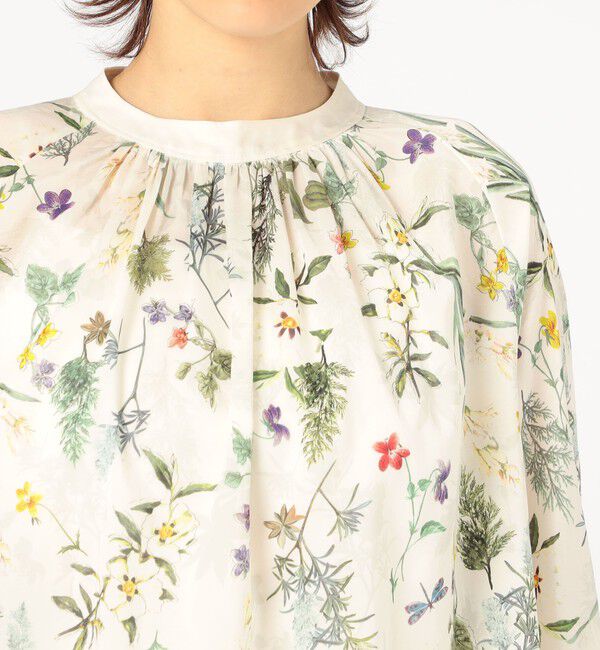 TOMORROWLAND collection「インセクトパフュームプリント ネックギャザーブラウス」|シャツ・ブラウス|