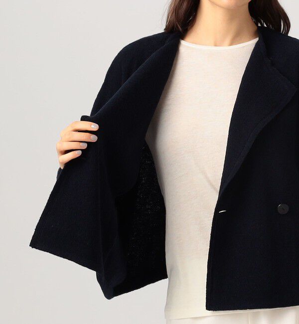 GALERIE VIE「ファインブークレー オーバージャケット」|ノーカラージャケット|