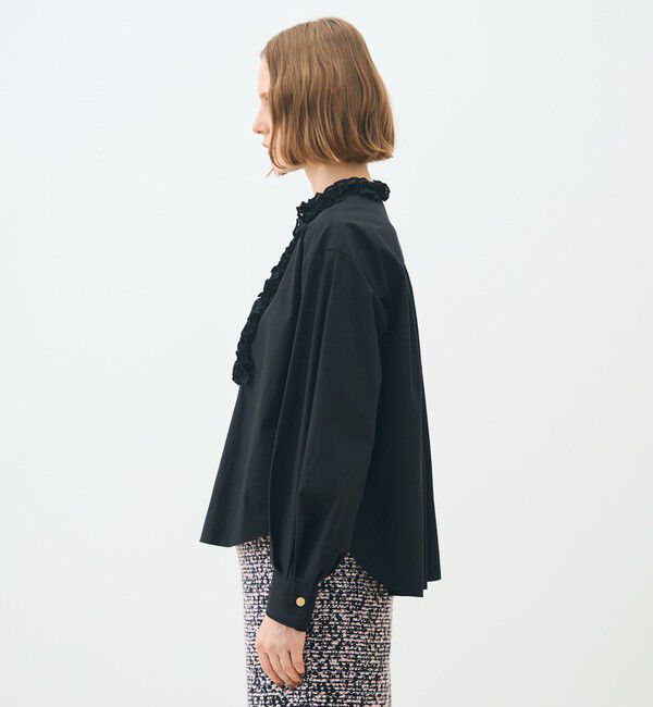 TOMORROWLAND collection「ブラックコンビネーション ラッフルブラウス」|シャツ・ブラウス|