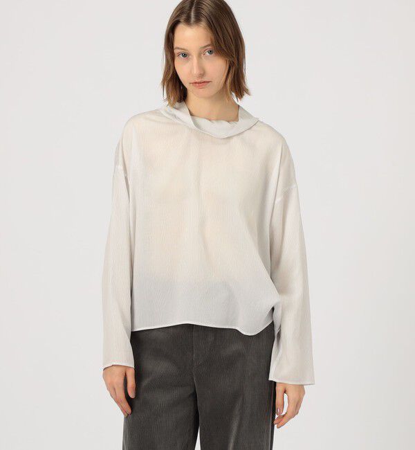 GALERIE VIE「セルロースシルクブロード ハイネックプルオーバーシャツ」|シャツ・ブラウス|