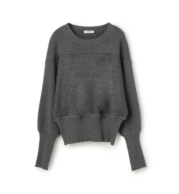 MACPHEE「ニットコンビジャージー クルーネックプルオーバー」|Tシャツ・カットソー|17 チャコールグレー