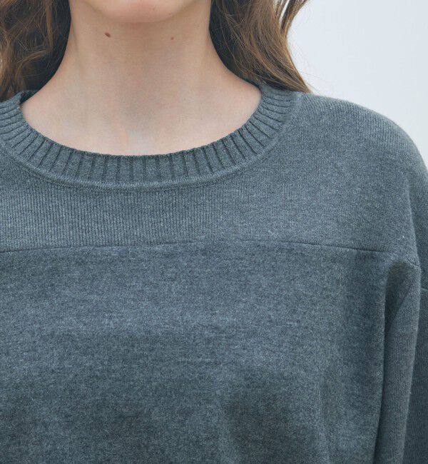 MACPHEE「ニットコンビジャージー クルーネックプルオーバー」|Tシャツ・カットソー|