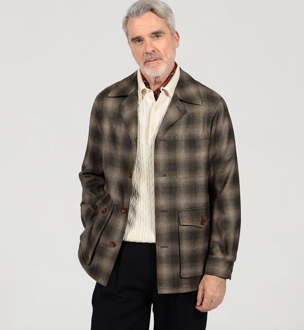 TOMORROWLAND MENS「ウールカシミヤシルク ダブルポケット シャツジャケット SILKAIR LORO PIANA」|ブルゾン・スタジャン|