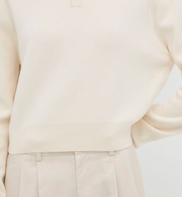 CABaN「コットンカシミヤ ヘンリーネッククロップドプルーバー」|ニット・セーター|