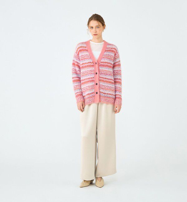 Ballsey「ミックスボーダー Vネックカーディガン」|カーディガン|
