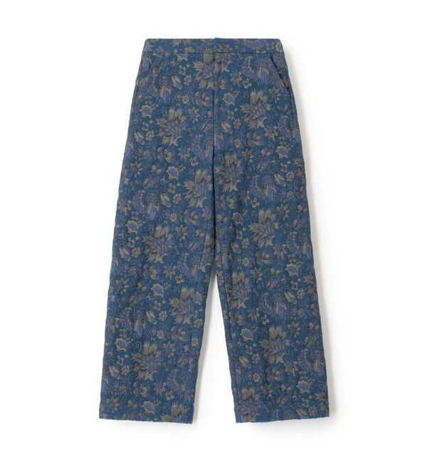 SOULEIADO「コットンポリエステルジャカード セミワイドストレートパンツ」|その他|66 ブルー系