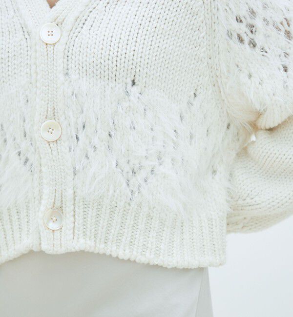 MACPHEE「アイレットシャギー Vネックカーディガン」|カーディガン|