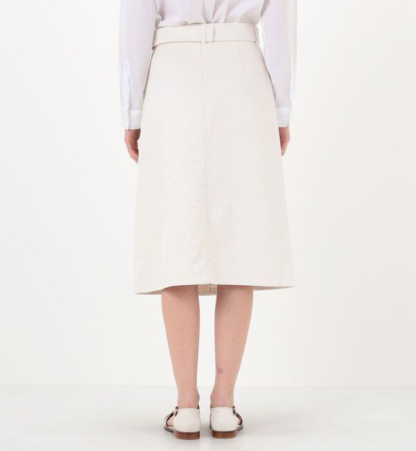 MACPHEE「ピグメントドリルクロス ベルテッドスカート」|台形|