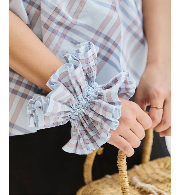 IENA LA BOUCLE「IENA LA BOUCLE C/Pポプリンシュシュ」|その他|ブルー