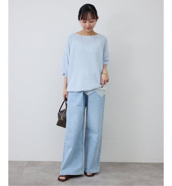 SLOBE IENA「《追加予約》リネン混畦ニット」|ニット・セーター|