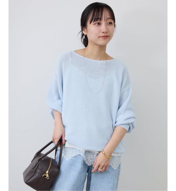 SLOBE IENA「《追加予約》リネン混畦ニット」|ニット・セーター|