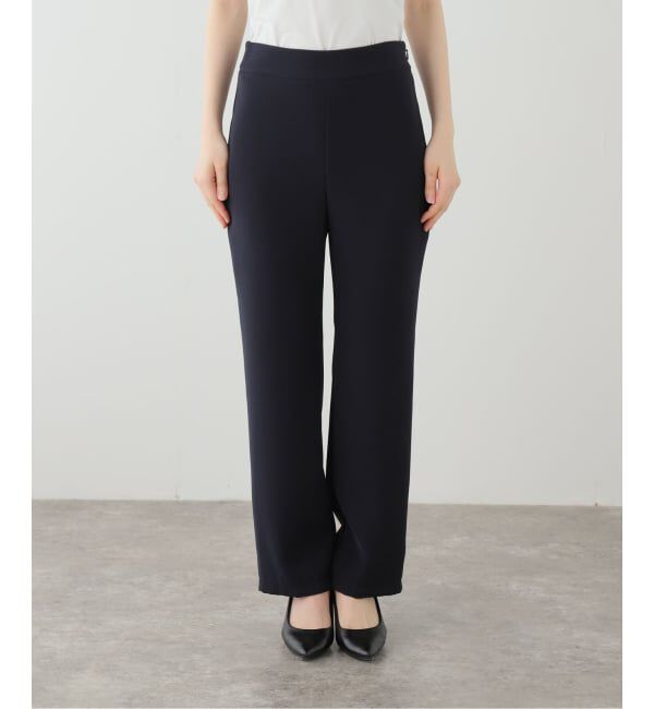 IENA「《セットアップ対応可》ウォッシャブルツイルフレアパンツ」|スラックス|