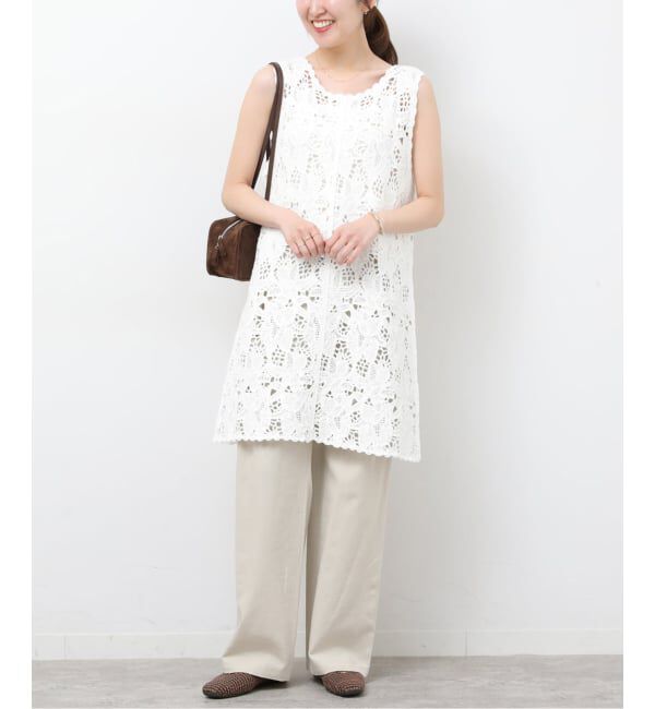 JOURNAL STANDARD relume「［26SS新作］エンブロイダリークロシェレースチュニック」|チュニック|ホワイト