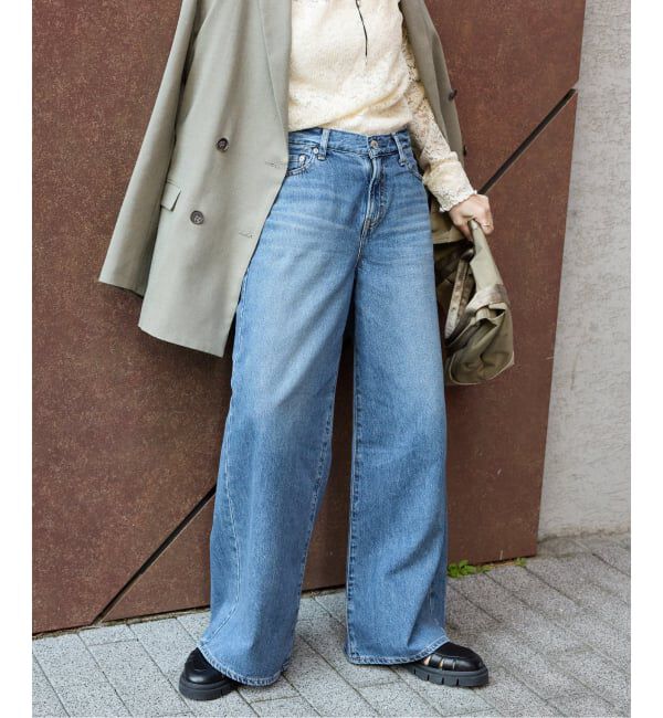 JOURNAL STANDARD「別注【NEEDBY heritage/ニードバイ ヘリテージ】REMI midrise wide flare」|デニム|ブルー A