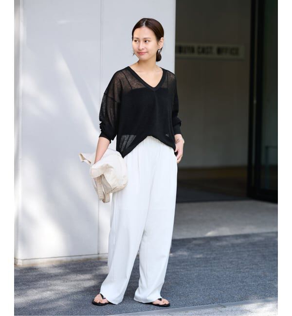 FRAMeWORK「≪予約≫シアーアゼVネックプルオーバー」|ニット・セーター|