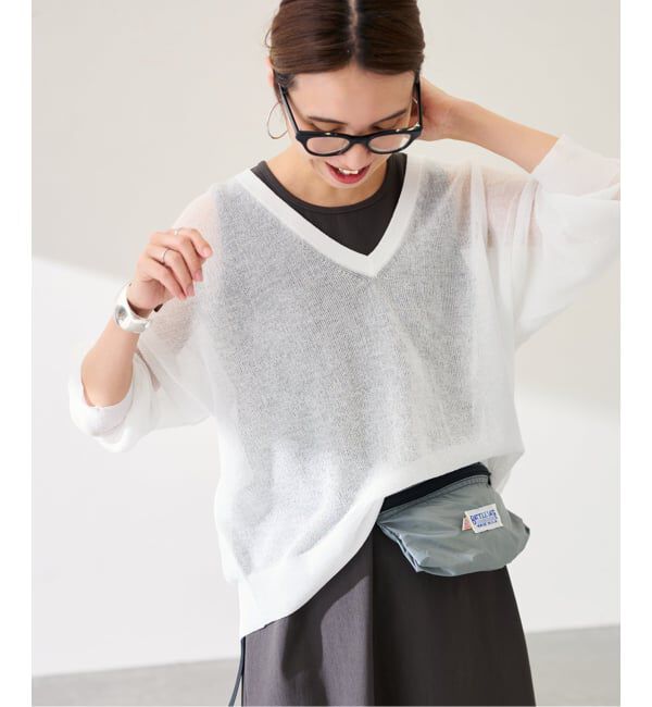 FRAMeWORK「≪予約≫シアーアゼVネックプルオーバー」|ニット・セーター|