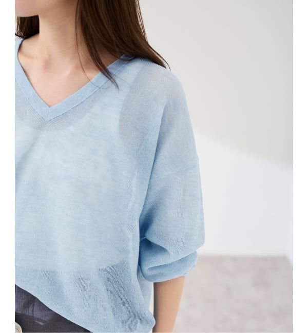 FRAMeWORK「≪予約≫シアーアゼVネックプルオーバー」|ニット・セーター|