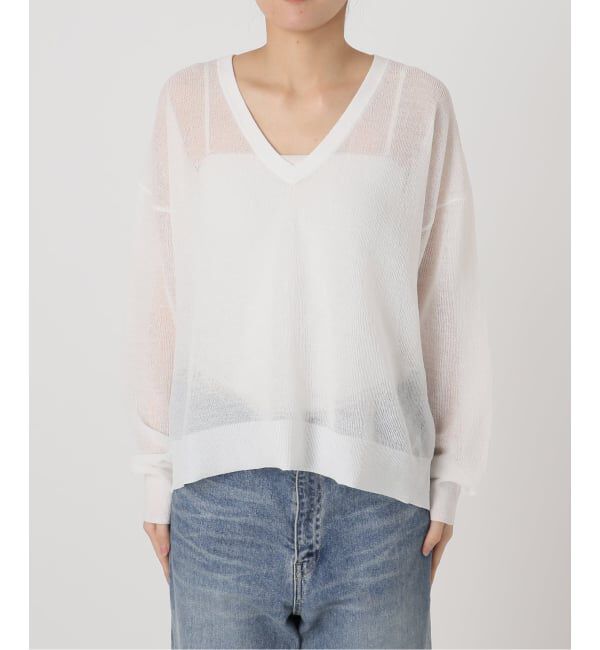 FRAMeWORK「≪予約≫シアーアゼVネックプルオーバー」|ニット・セーター|