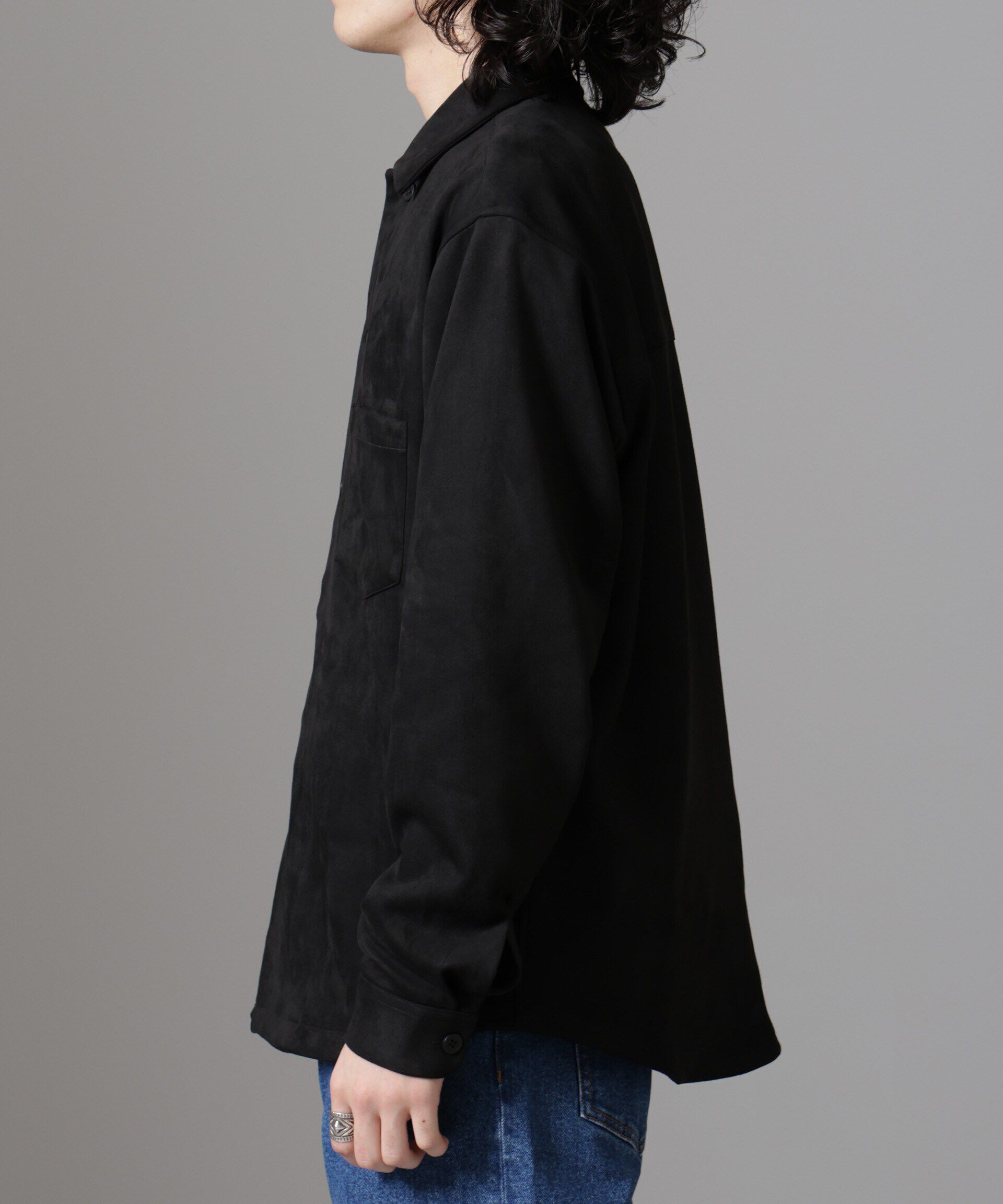 nano･universe「フェイクスエードシャツ 長袖」|シャツ・ブラウス|