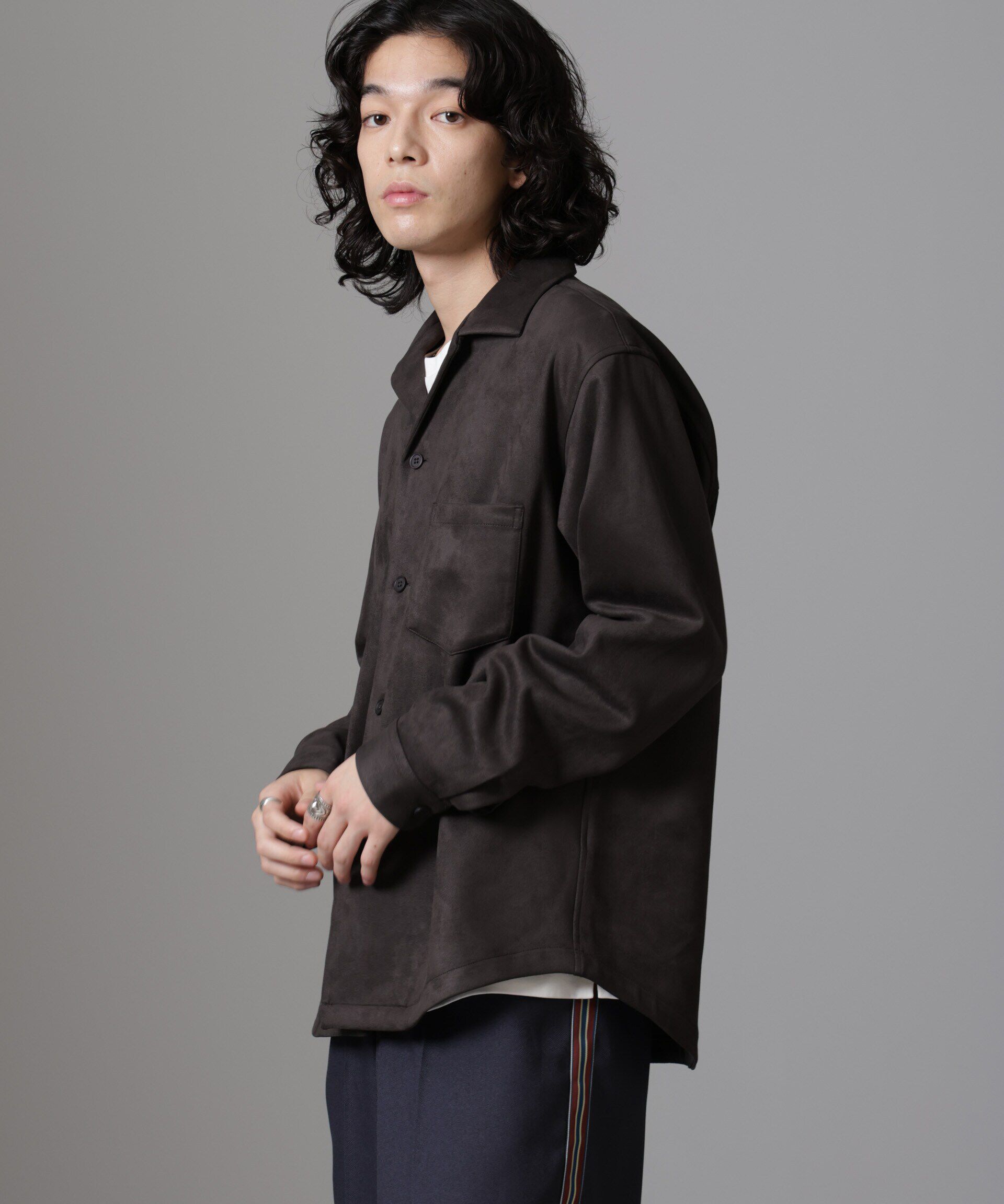 nano･universe「フェイクスエードシャツ 長袖」|シャツ・ブラウス|