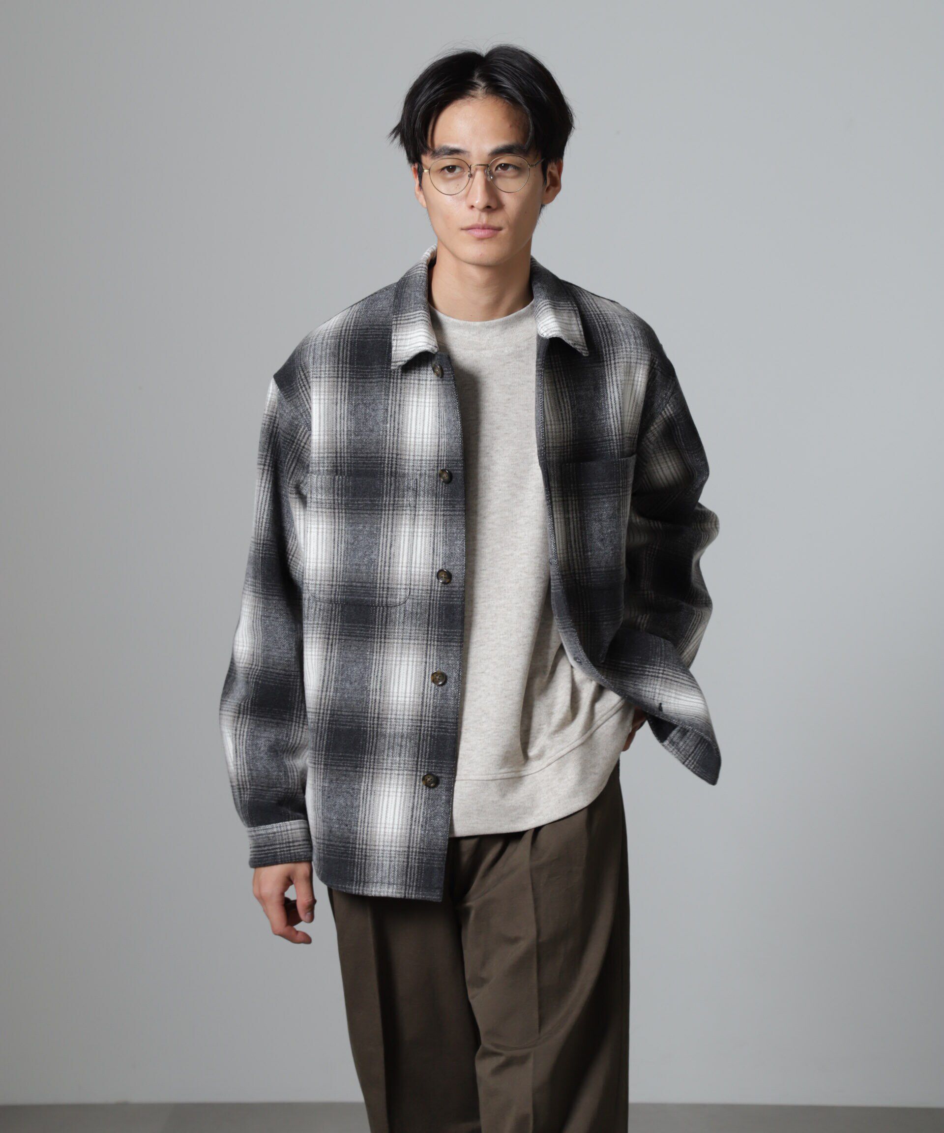 nano･universe「テックメルトン CPOパターンチェックシャツブルゾン」|ブルゾン・スタジャン|