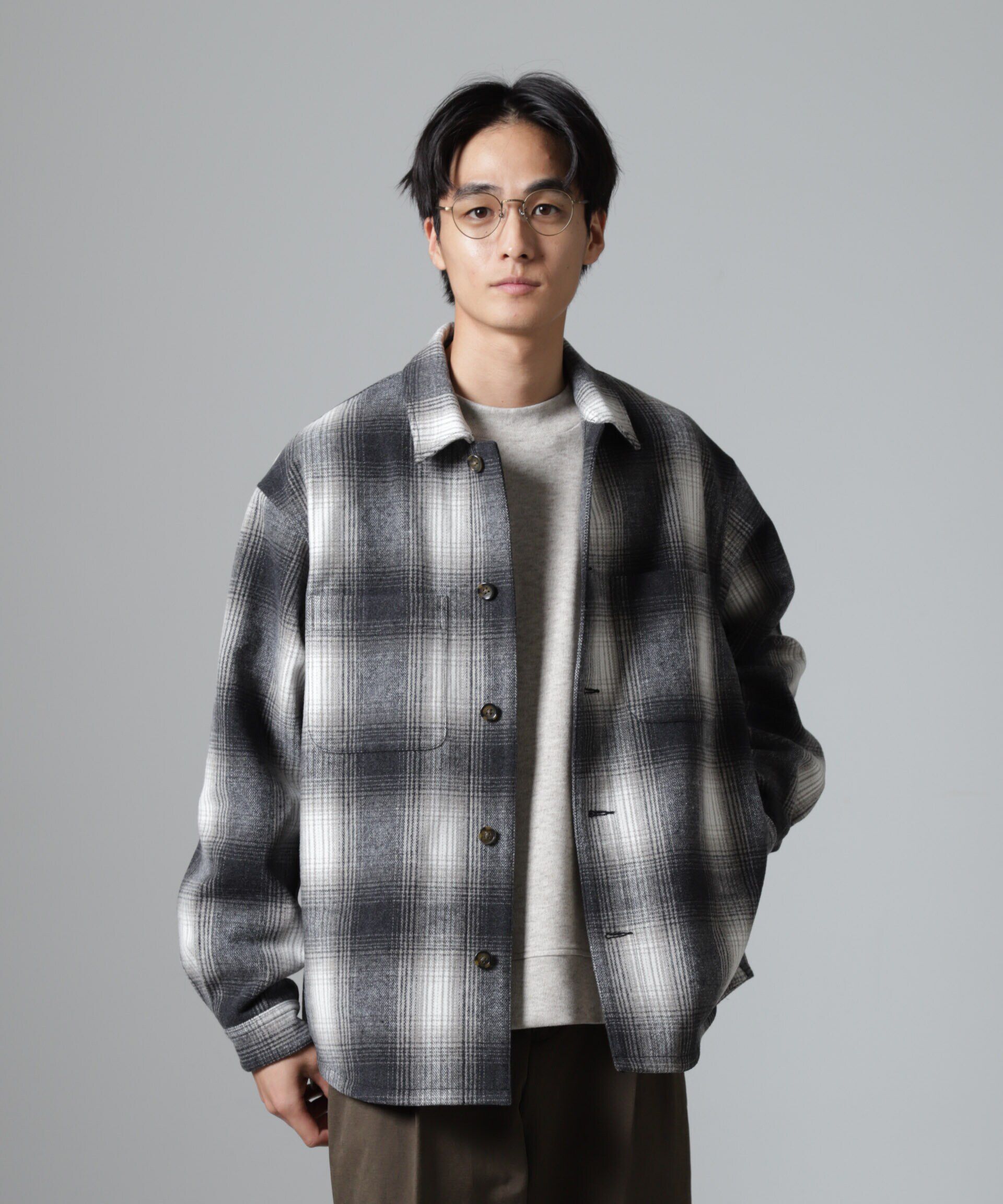 nano･universe「テックメルトン CPOパターンチェックシャツブルゾン」|ブルゾン・スタジャン|