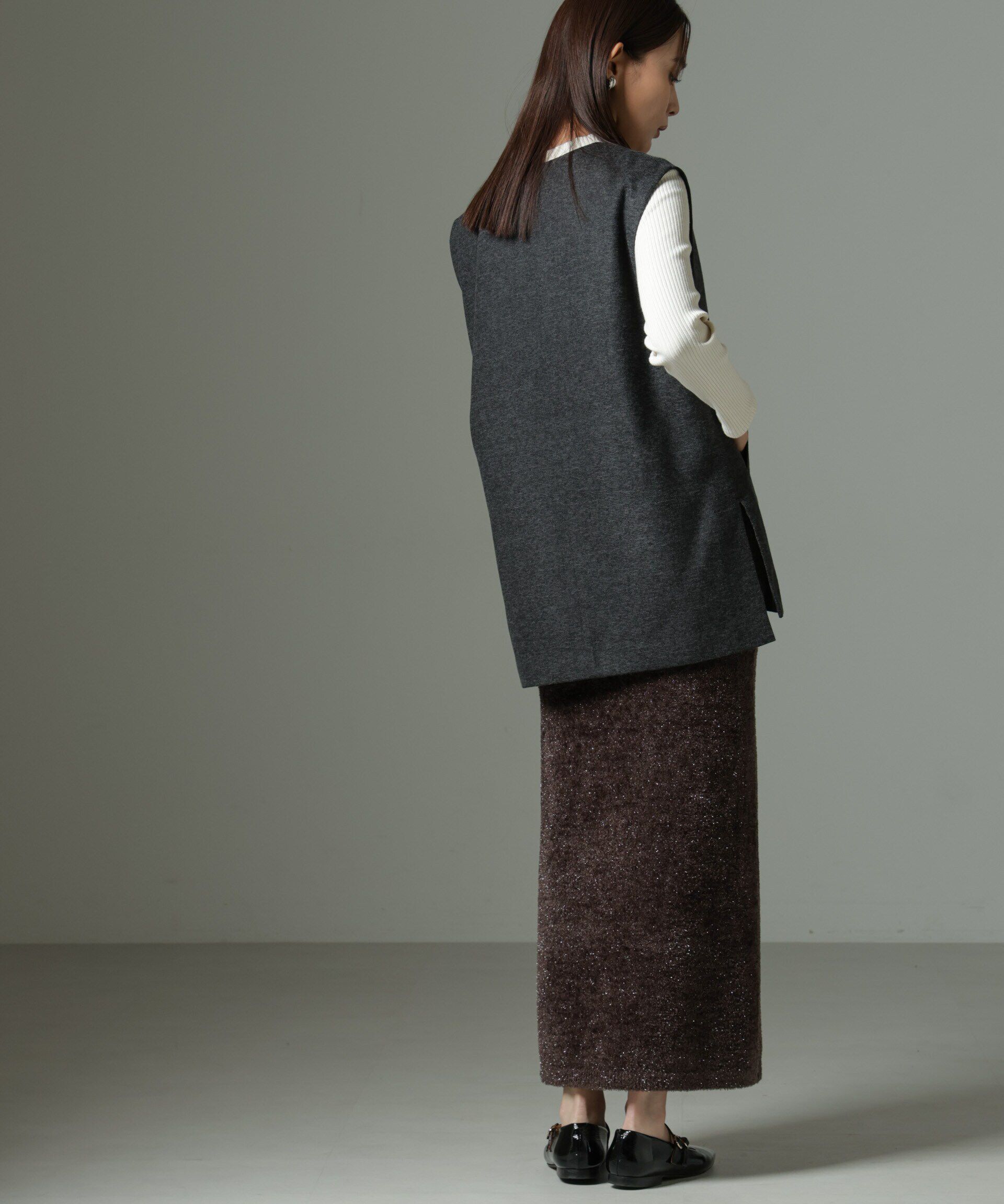 nano･universe「深Vネックベスト＋ニットソーセット」|シャツ・ブラウス|