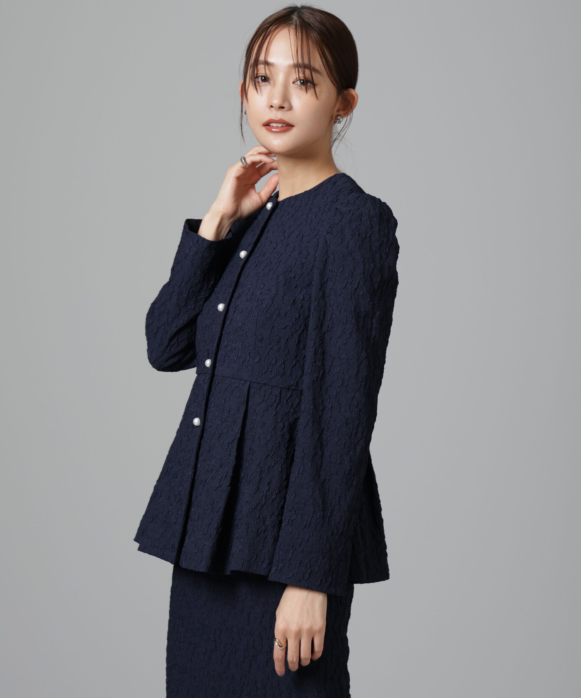 nano･universe「troisiemechaco/パフィージャガード ブラウスジャケット(セットアップ可)」|テーラードジャケット|