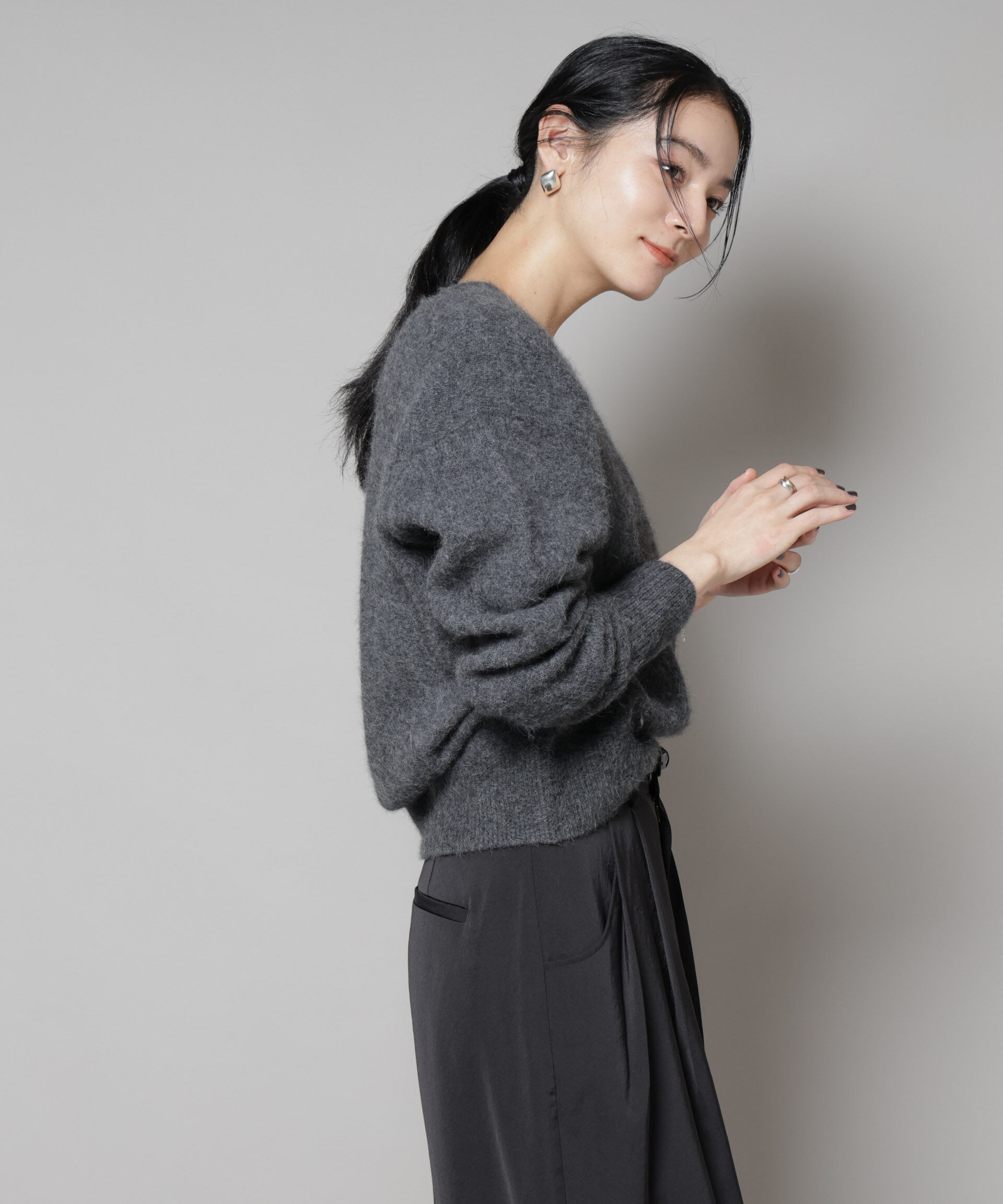 nano･universe「ウォッシャブルフォックスVネックニットプルオーバー」|ニット・セーター|