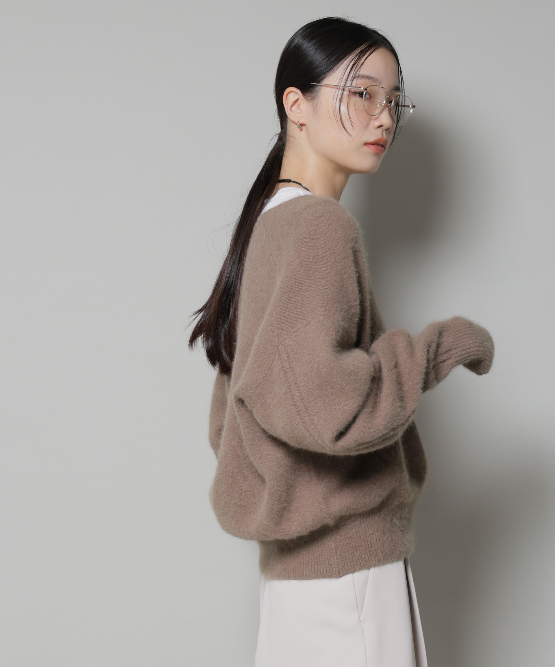 nano･universe「ウォッシャブルフォックスVネックニットプルオーバー」|ニット・セーター|