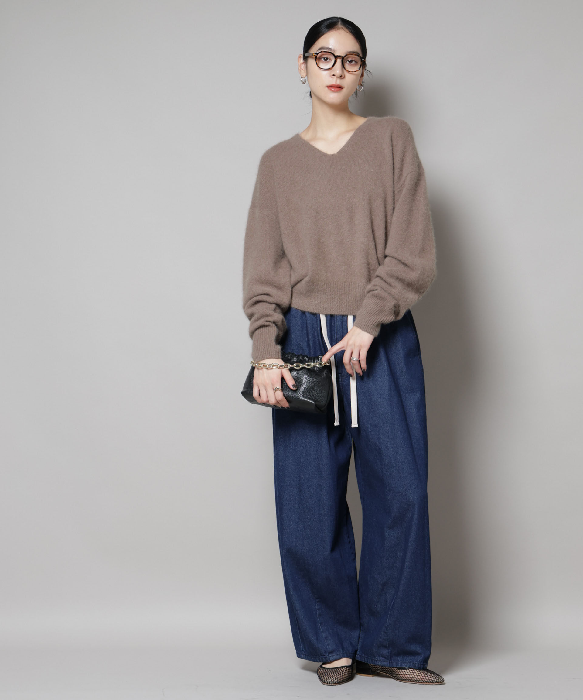 nano･universe「ウォッシャブルフォックスVネックニットプルオーバー」|ニット・セーター|