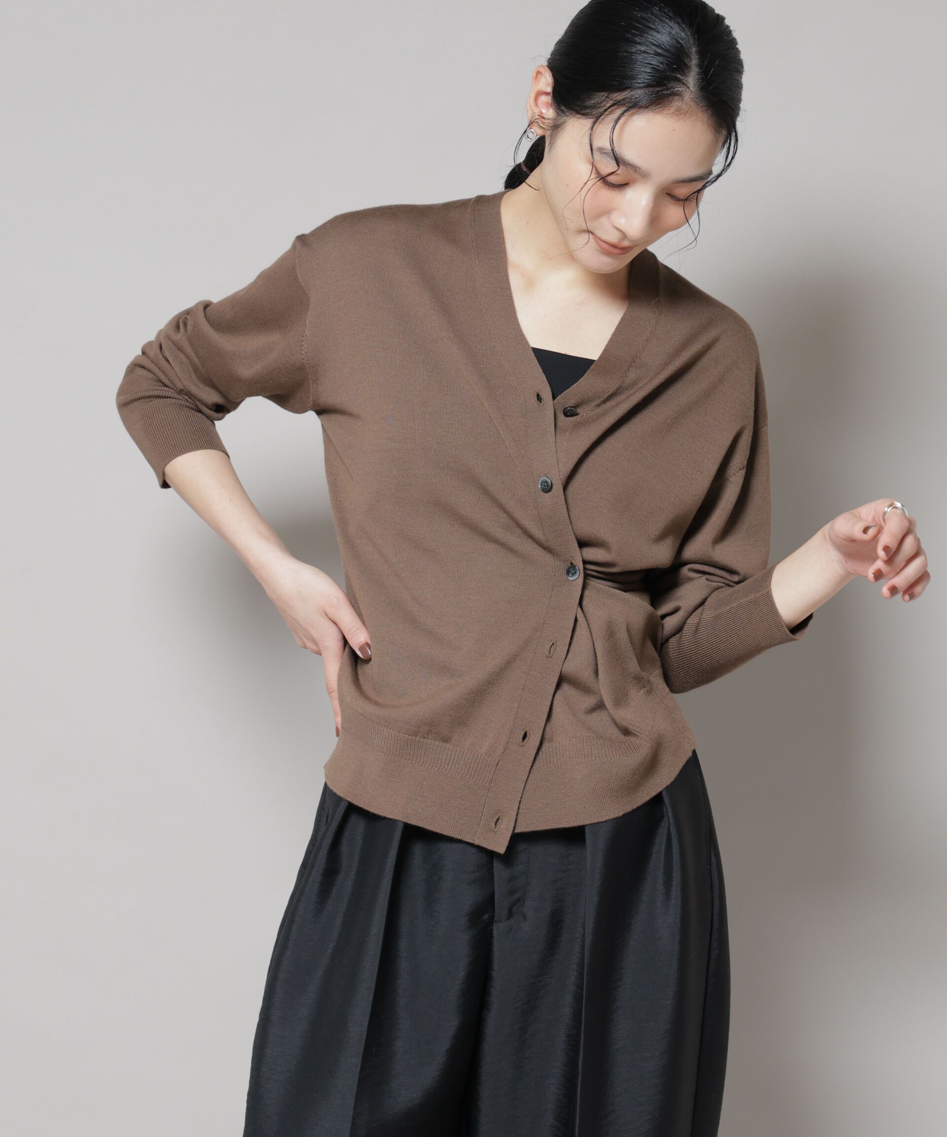 nano･universe「毛玉レスニット2wayカシュクールカーディガン」|ニット・セーター|