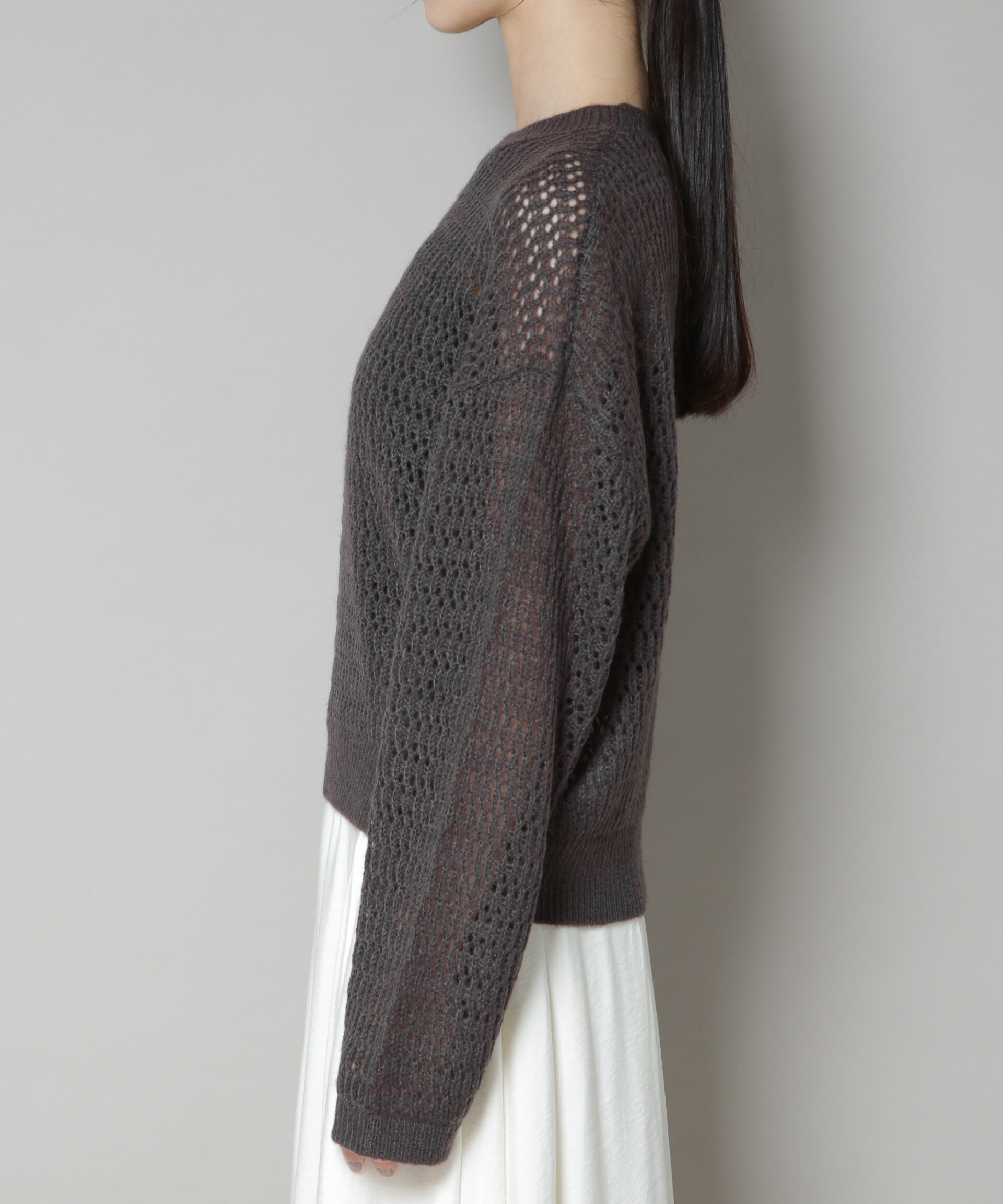 nano･universe「モヘヤライクメッシュニットトップス」|ニット・セーター|