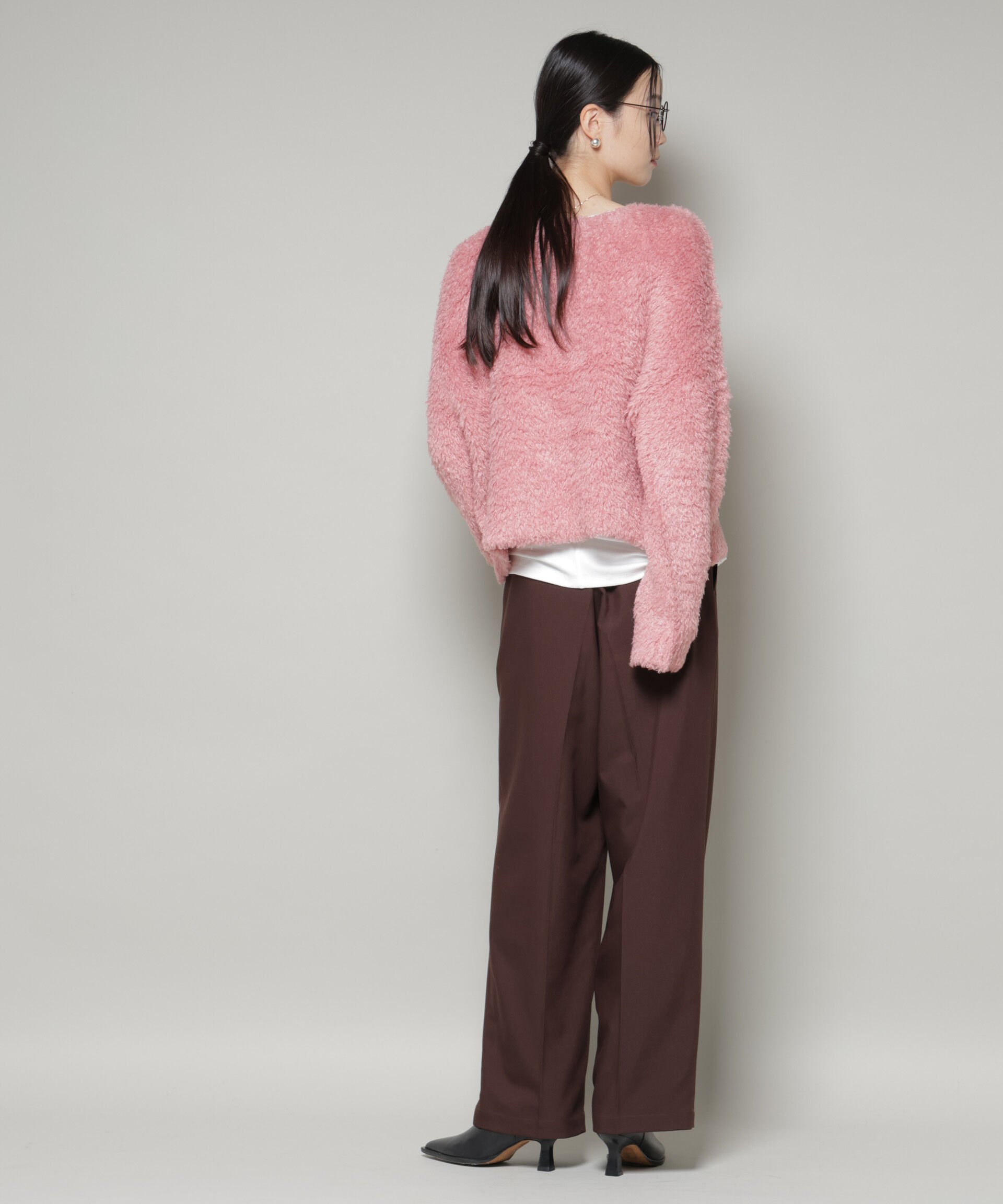 nano･universe「クロップドワイド起毛加工ニットトップス」|ニット・セーター|