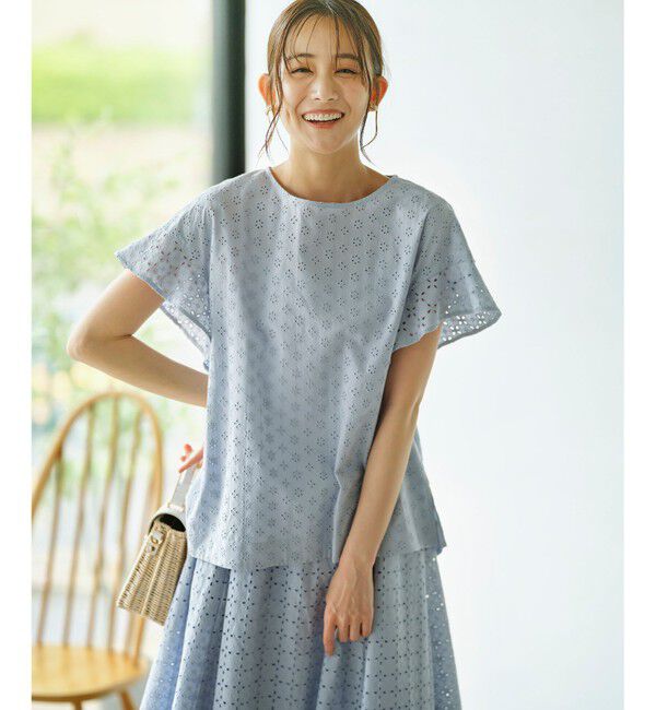 組曲「【洗える】エンブロイダリーレース チュニックブラウス」|シャツ・ブラウス|ｻｯｸｽﾌﾞ