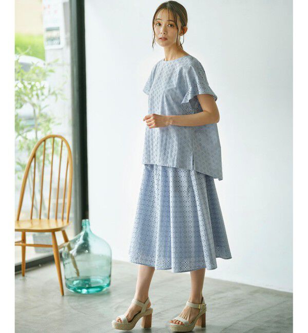 組曲「【洗える】エンブロイダリーレース チュニックブラウス」|シャツ・ブラウス|