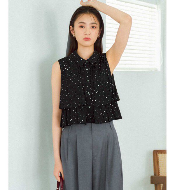 組曲「【入江未悠さんコラボ】ギャザーライトデシンティアード ブラウス」|シャツ・ブラウス|