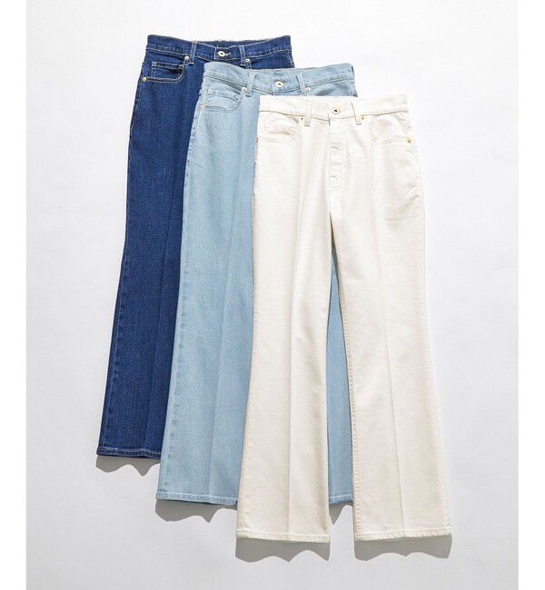 ANY SIS「【美Denimシリーズ】センタープレスセミフレア デニム」|デニム|