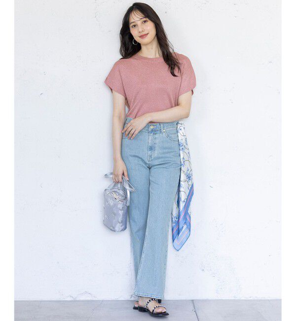 ANY SIS「【美Denimシリーズ】センタープレスセミフレア デニム」|デニム|