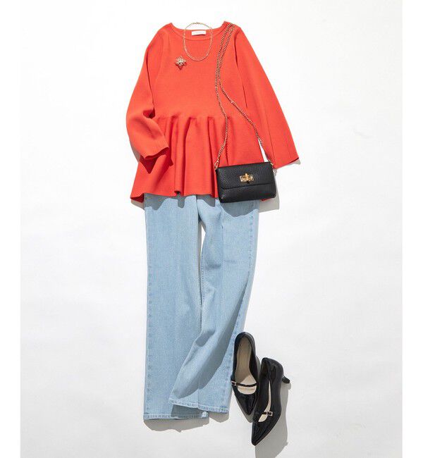 ANY SIS「【美Denimシリーズ】センタープレスセミフレア デニム」|デニム|