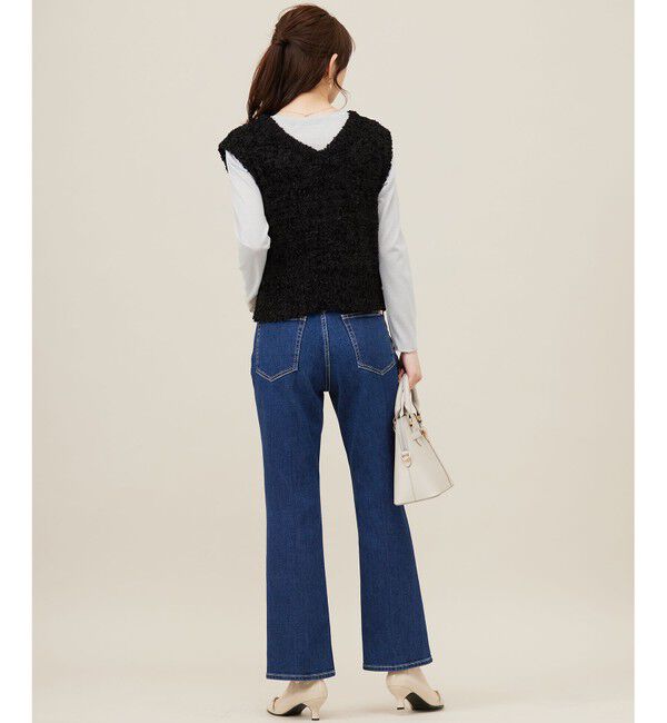 ANY SIS「【美Denimシリーズ】センタープレスセミフレア デニム」|デニム|