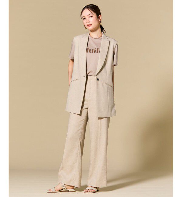 BEIGE,「CAROLE / リネンライクノースリーブジレジャケット」|ベスト・ジレ|