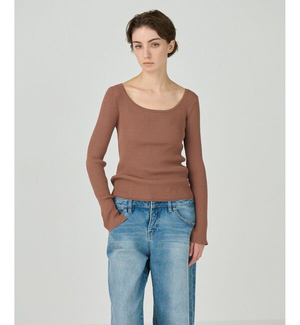 Diagram「リブニットトップ」|ニット・セーター|ブラウン