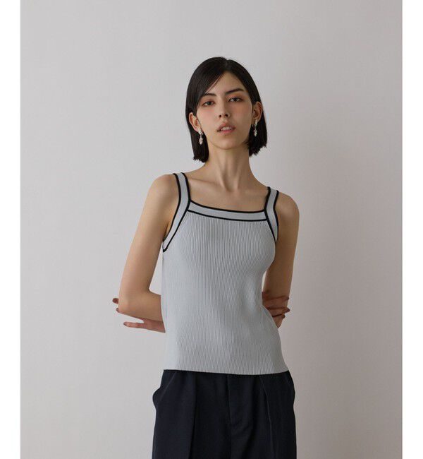 GRACE CONTINENTAL「バイカラーリブニットトップ」|その他|ブルー