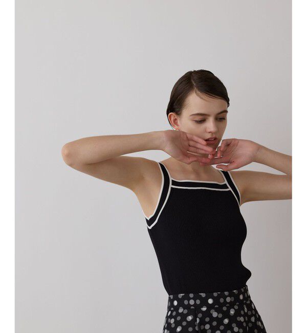 GRACE CONTINENTAL「バイカラーリブニットトップ」|その他|ブラック