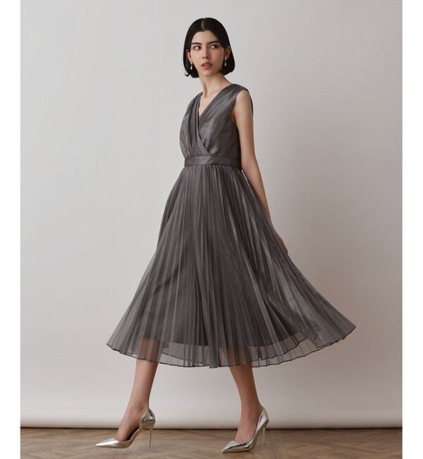 GRACE CONTINENTAL「ブライトメッシュワンピース」|ワンピース|グレー